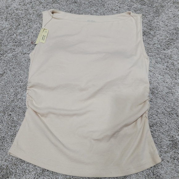 OGL Eco Mousse Rouched Boatneck Sleeveless Top - Picture 2 of 3